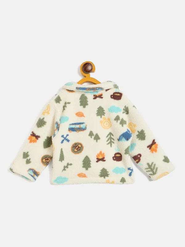 JWAAQ_Fur_Knited_Fabric_Full_Sleeve_Self_Printed_Baby_kids_unisex_Winter_2_pcs_set-Ecru