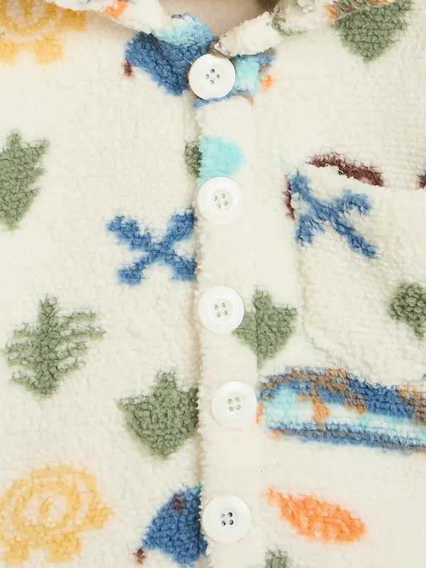 JWAAQ_Fur_Knited_Fabric_Full_Sleeve_Self_Printed_Baby_kids_unisex_Winter_2_pcs_set-Ecru