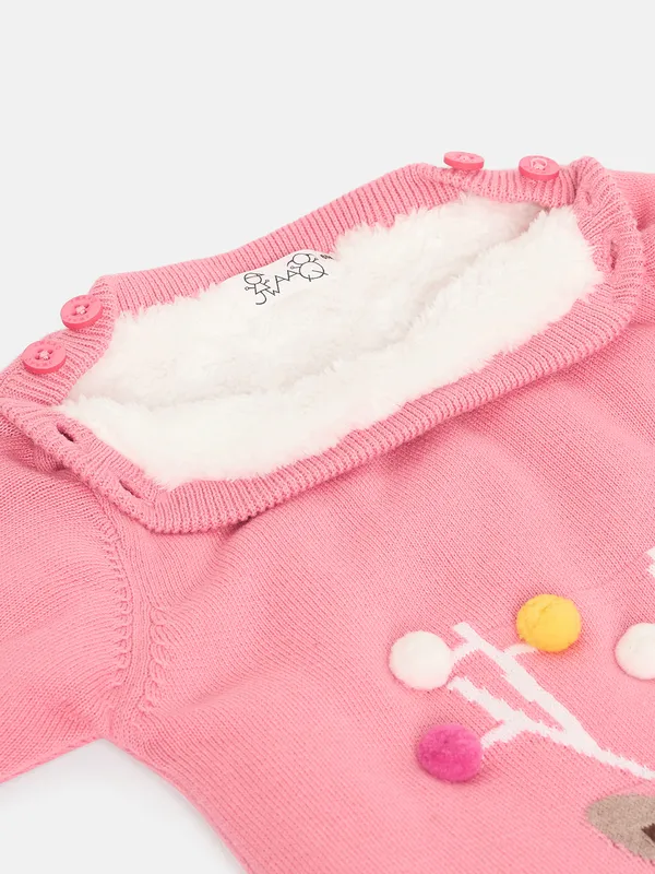 Pink_Infants_Full_Sleeve_Cotton_Fur_Lined_Romper_For___Kids