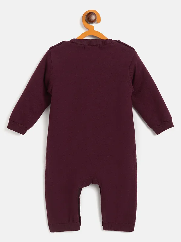 Wine_Infants_Full_Sleeve_Cotton_Fur_Lined_Romper_For___Kids