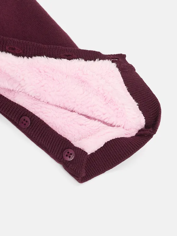 Wine_Infants_Full_Sleeve_Cotton_Fur_Lined_Romper_For___Kids