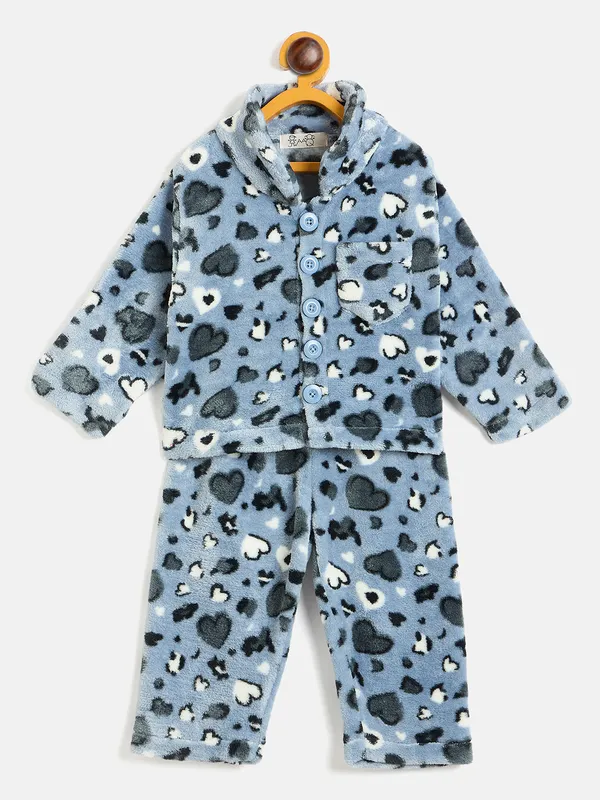 JWAAQ_Fur_Knited_Fabric_Full_Sleeve_Self_Printed_Baby_kids_unisex_Winter_2_pcs_set-Blue