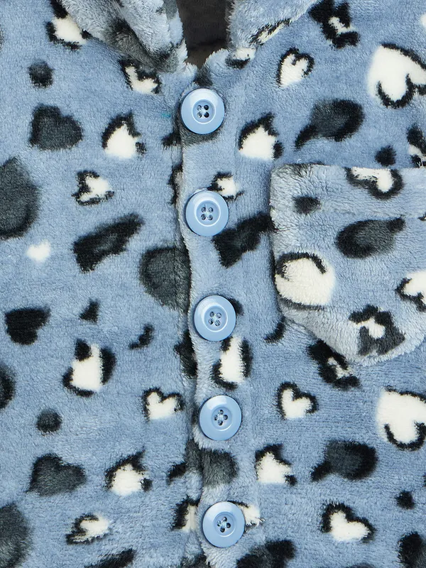 JWAAQ_Fur_Knited_Fabric_Full_Sleeve_Self_Printed_Baby_kids_unisex_Winter_2_pcs_set-Blue