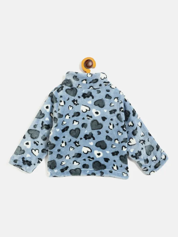 JWAAQ_Fur_Knited_Fabric_Full_Sleeve_Self_Printed_Baby_kids_unisex_Winter_2_pcs_set-Blue
