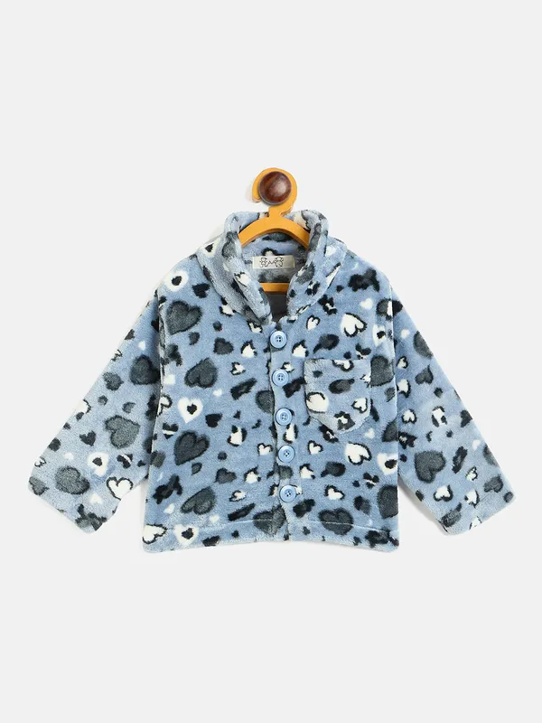 JWAAQ_Fur_Knited_Fabric_Full_Sleeve_Self_Printed_Baby_kids_unisex_Winter_2_pcs_set-Blue