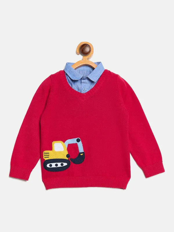 JWAAQ_Full_Sleeve_Kids_Unisex_Winter_Sweater_-_Red