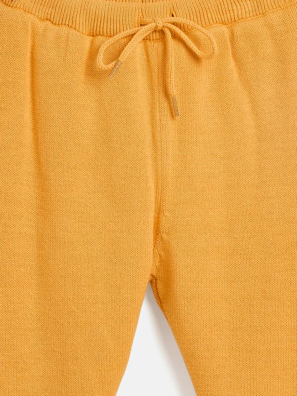JWAAQ_Cotton_Knit_Full_Sleeve_Baby_kids_unisex_Winter_2_pcs_set_With_Fur_Lined-Yellow