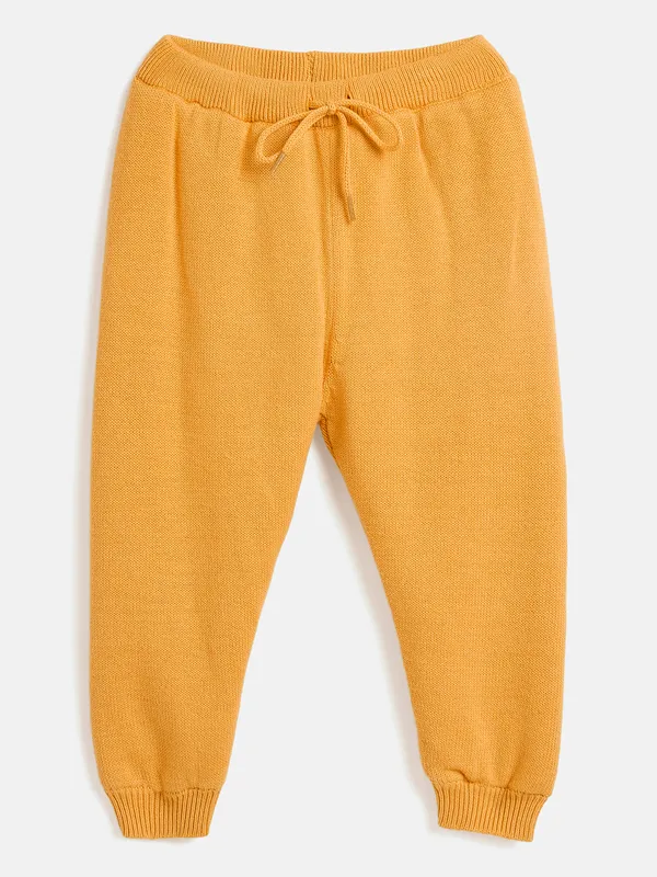 JWAAQ_Cotton_Knit_Full_Sleeve_Baby_kids_unisex_Winter_2_pcs_set_With_Fur_Lined-Yellow
