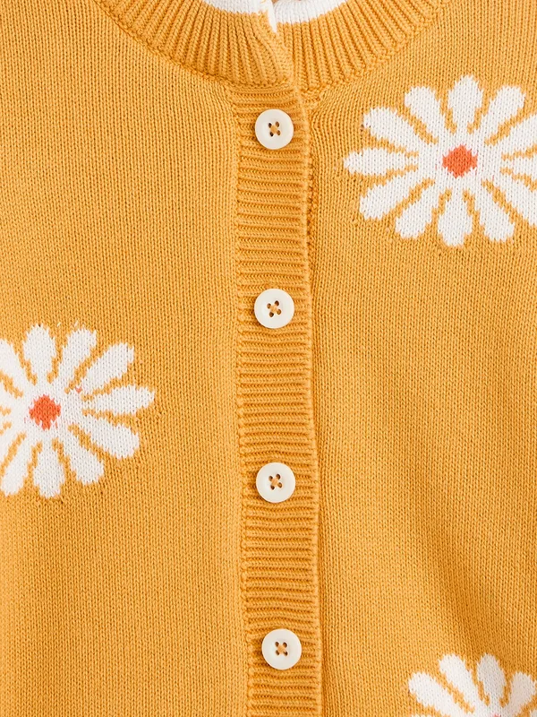 JWAAQ_Cotton_Knit_Full_Sleeve_Baby_kids_unisex_Winter_2_pcs_set_With_Fur_Lined-Yellow