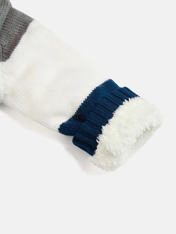 JWAAQ_Cotton_Knit_Full_Sleeve_Baby_kids_unisex_Winter_2_pcs_set_With_Fur_Lined-Navy