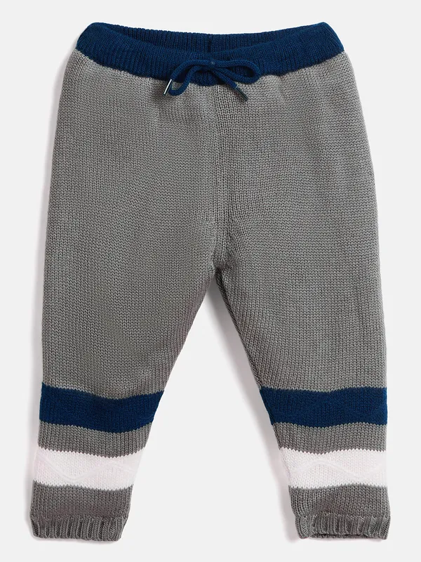 JWAAQ_Cotton_Knit_Full_Sleeve_Baby_kids_unisex_Winter_2_pcs_set_With_Fur_Lined-Navy