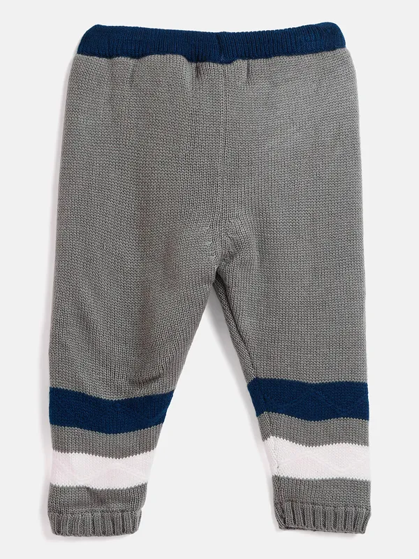 JWAAQ_Cotton_Knit_Full_Sleeve_Baby_kids_unisex_Winter_2_pcs_set_With_Fur_Lined-Navy