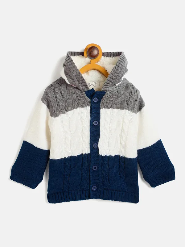 JWAAQ_Cotton_Knit_Full_Sleeve_Baby_kids_unisex_Winter_2_pcs_set_With_Fur_Lined-Navy