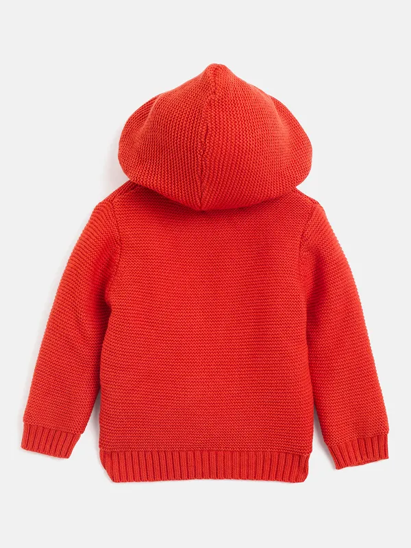 JWAAQ_Cotton_Knit_Full_Sleeve_Baby_kids_unisex_Winter_2_pcs_set_With_Fur_Lined-Orange