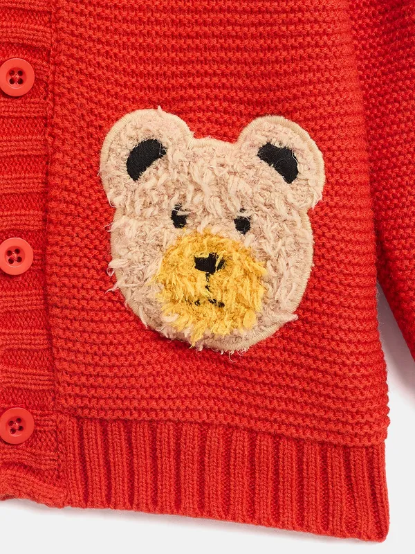 JWAAQ_Cotton_Knit_Full_Sleeve_Baby_kids_unisex_Winter_2_pcs_set_With_Fur_Lined-Orange