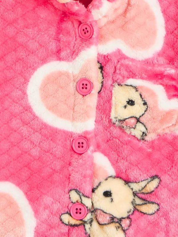 JWAAQ_Fur_Knited_Fabric_Full_Sleeve_Self_Printed_Baby_kids_unisex_Winter_2_pcs_set-Pink