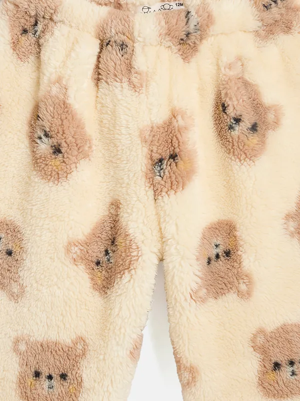 JWAAQ_Fur_Knited_Fabric_Full_Sleeve_Self_Printed_Baby_kids_unisex_Winter_2_pcs_set-Oatmeal