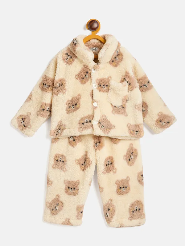 JWAAQ_Fur_Knited_Fabric_Full_Sleeve_Self_Printed_Baby_kids_unisex_Winter_2_pcs_set-Oatmeal