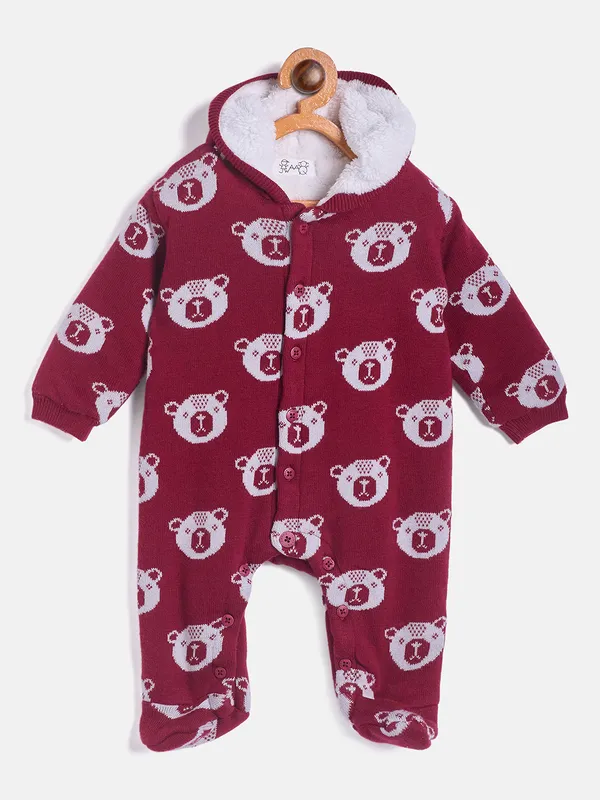 Mehroon_Infants_Full_Sleeve_Cotton_Fur_Lined_Romper_For_Unisex_Kids