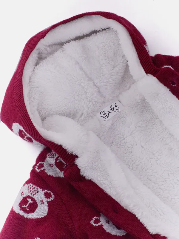 Mehroon_Infants_Full_Sleeve_Cotton_Fur_Lined_Romper_For_Unisex_Kids
