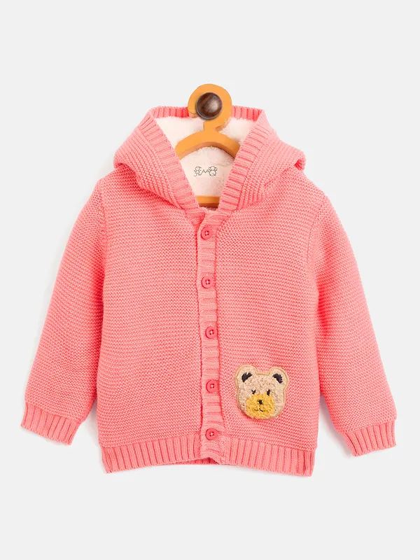 JWAAQ_Cotton_Knit_Full_Sleeve_Baby_kids_unisex_Winter_2_pcs_set_With_Fur_Lined-Pink