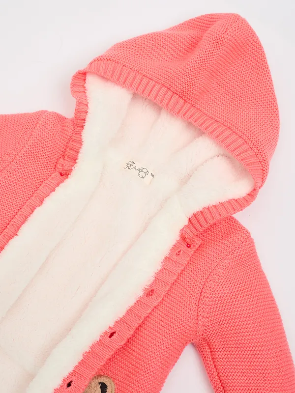 JWAAQ_Cotton_Knit_Full_Sleeve_Baby_kids_unisex_Winter_2_pcs_set_With_Fur_Lined-Pink