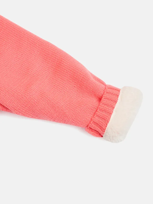 JWAAQ_Cotton_Knit_Full_Sleeve_Baby_kids_unisex_Winter_2_pcs_set_With_Fur_Lined-Pink