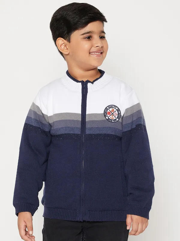 JWAAQ_Boys_White_&_Grey_Colourblocked_Striped_Pullover