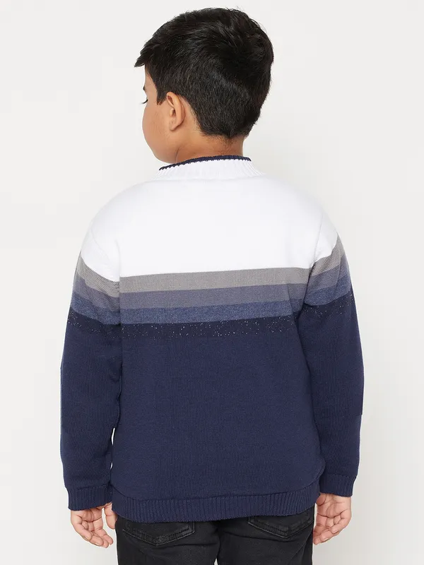 JWAAQ_Boys_White_&_Grey_Colourblocked_Striped_Pullover