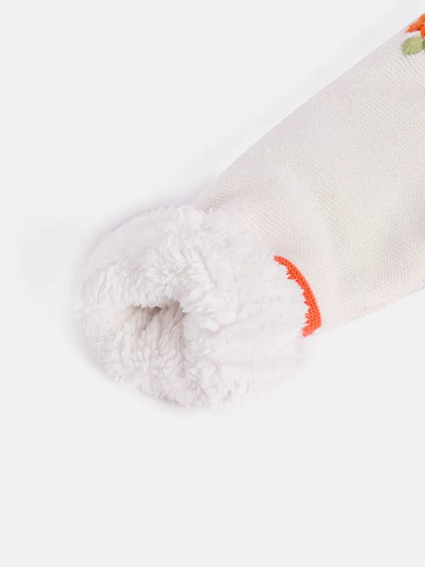 2-Piece_Orange_Full_Sleeve_Cotton_Faux_Fur_Winter_Set_For_Girls