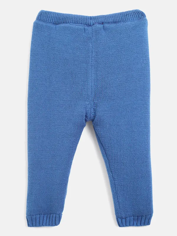 JWAAQ_Cotton_Knit_Full_Sleeve_Baby_kids_unisex_Winter_2_pcs_set_With_Fur_Lined-Blue