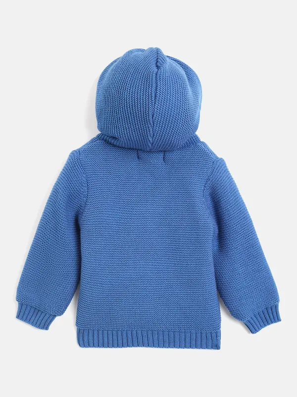 JWAAQ_Cotton_Knit_Full_Sleeve_Baby_kids_unisex_Winter_2_pcs_set_With_Fur_Lined-Blue