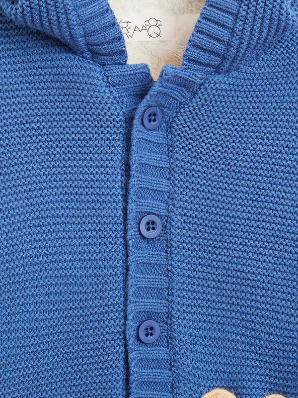 JWAAQ_Cotton_Knit_Full_Sleeve_Baby_kids_unisex_Winter_2_pcs_set_With_Fur_Lined-Blue