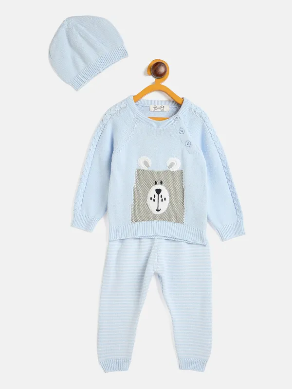 JWAAQ_Baby_kids_Unisex_Winter_Full_Sleeve_3_pcs_set_with_Cap-_Blue