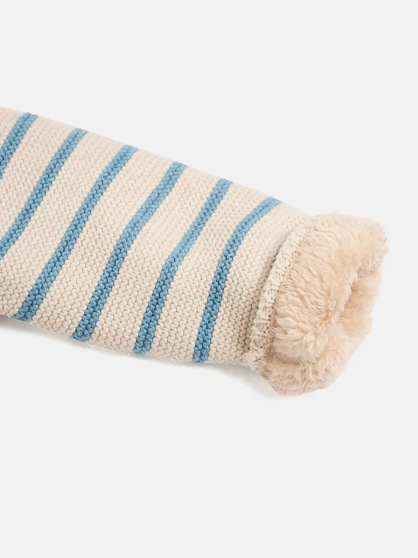 JWAAQ_Cotton_Knit_Full_Sleeve_Baby_kids_unisex_Winter_2_pcs_set_With_Fur_Lined-Ecru