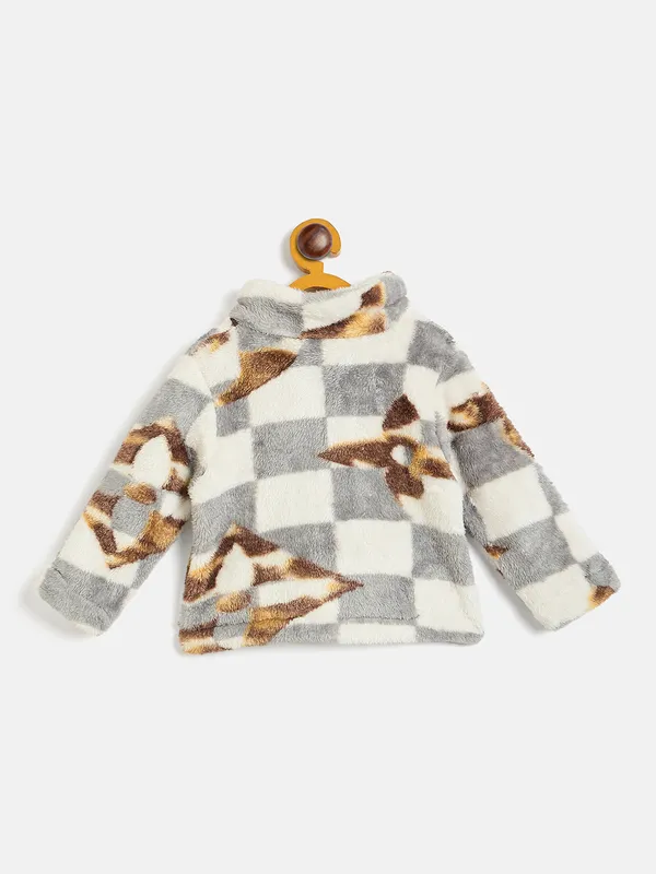 JWAAQ_Fur_Knited_Fabric_Full_Sleeve_Self_Printed_Baby_kids_unisex_Winter_2_pcs_set-Grey