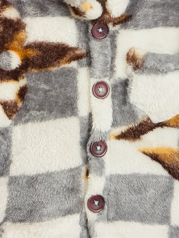 JWAAQ_Fur_Knited_Fabric_Full_Sleeve_Self_Printed_Baby_kids_unisex_Winter_2_pcs_set-Grey