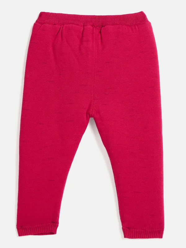 JWAAQ_Cotton_Knit_Full_Sleeve_Baby_kids_unisex_Winter_2_pcs_set_With_Fur_Lined-Magenta