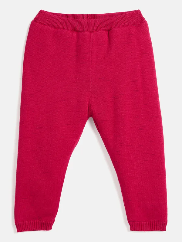 JWAAQ_Cotton_Knit_Full_Sleeve_Baby_kids_unisex_Winter_2_pcs_set_With_Fur_Lined-Magenta