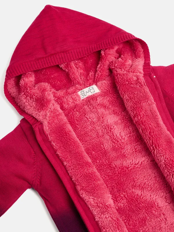 JWAAQ_Cotton_Knit_Full_Sleeve_Baby_kids_unisex_Winter_2_pcs_set_With_Fur_Lined-Magenta