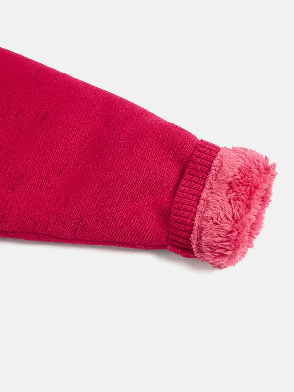 JWAAQ_Cotton_Knit_Full_Sleeve_Baby_kids_unisex_Winter_2_pcs_set_With_Fur_Lined-Magenta