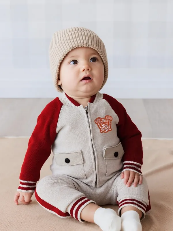 JWAAQ_unisex_Winter_2_pcs_set_with_Faux_Fur_-_Oatmeal_Colour