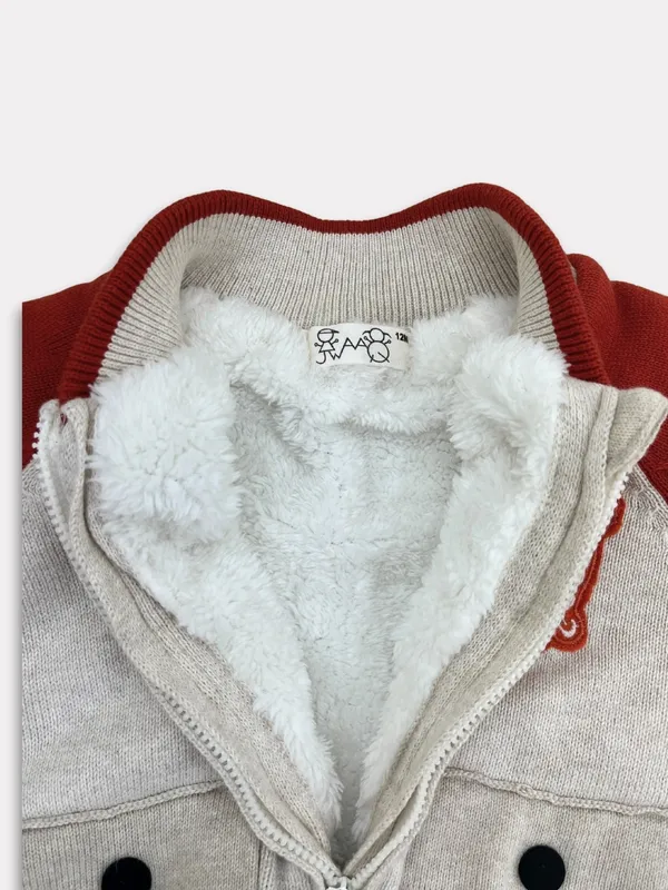 JWAAQ_unisex_Winter_2_pcs_set_with_Faux_Fur_-_Oatmeal_Colour