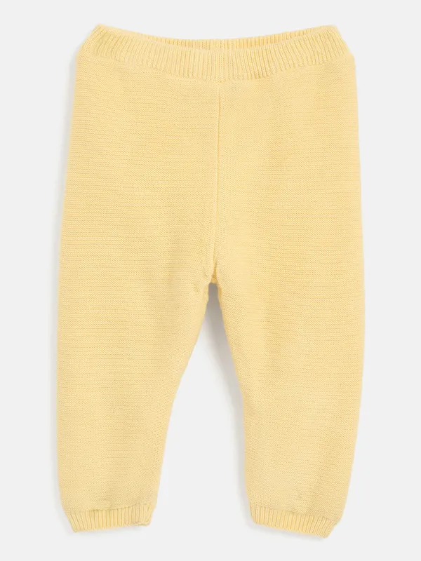 2-Piece_Yellow_Full_Sleeve_Cotton_Faux_Fur_Winter_Set_For___Kids