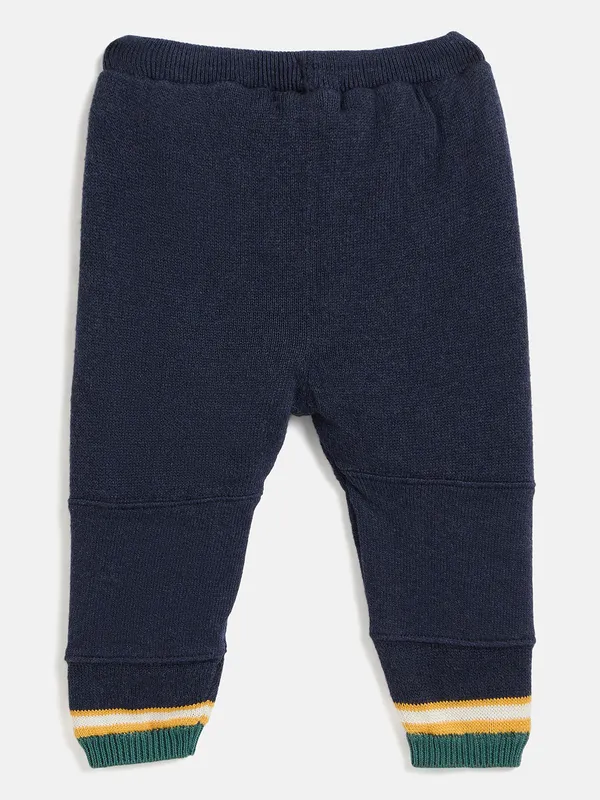 JWAAQ_Cotton_Knit_Full_Sleeve_Baby_kids_unisex_Winter_2_pcs_set_With_Fur_Lined-Indigo