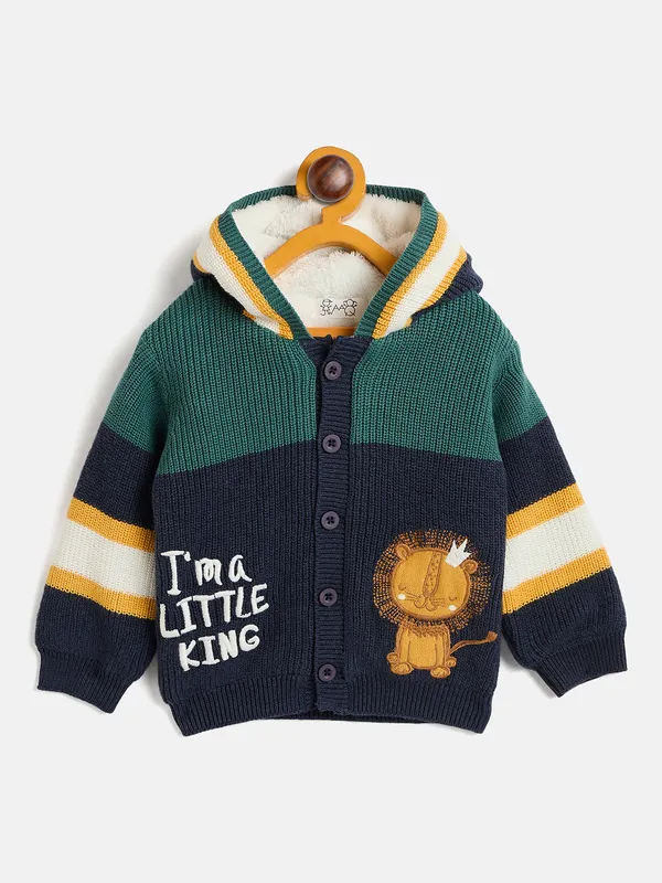 JWAAQ_Cotton_Knit_Full_Sleeve_Baby_kids_unisex_Winter_2_pcs_set_With_Fur_Lined-Indigo
