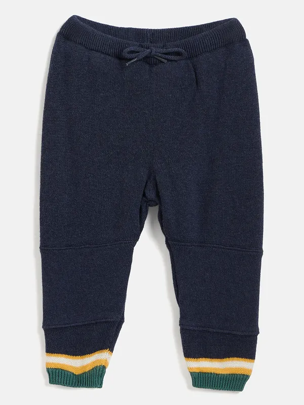 JWAAQ_Cotton_Knit_Full_Sleeve_Baby_kids_unisex_Winter_2_pcs_set_With_Fur_Lined-Indigo