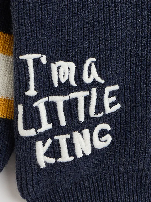 JWAAQ_Cotton_Knit_Full_Sleeve_Baby_kids_unisex_Winter_2_pcs_set_With_Fur_Lined-Indigo