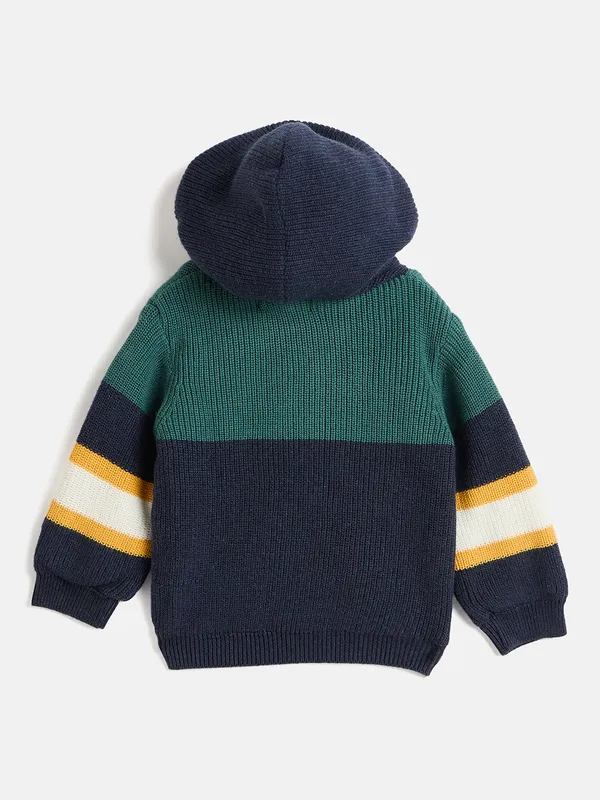JWAAQ_Cotton_Knit_Full_Sleeve_Baby_kids_unisex_Winter_2_pcs_set_With_Fur_Lined-Indigo