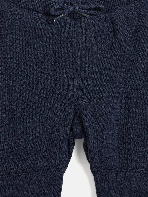 JWAAQ_Cotton_Knit_Full_Sleeve_Baby_kids_unisex_Winter_2_pcs_set_With_Fur_Lined-Indigo